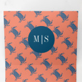 カニブロイルボイルシーフード航海のビーチ結婚ズ 三つ折り招待状 (内部最初)