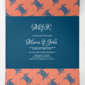 カニブロイルボイルシーフード航海のビーチ結婚ズ 三つ折り招待状 (内部中)