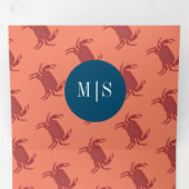 カニブロイルボイルシーフード航海のビーチ結婚ズ 三つ折り招待状 (内部最初)