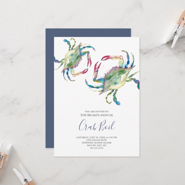 カニボイルサマーパーティの招待状 (正面/裏面インサイチュ)