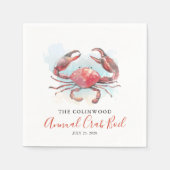 カニボイルファミリー夏の魚介類パーティー  スタンダードカクテルナプキン (正面)