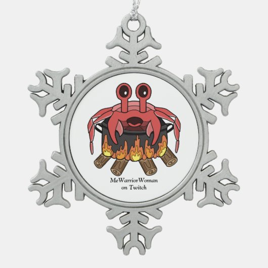 カニポット、MeWarriorWoman on Twitch スノーフレークピューターオーナメント (正面)