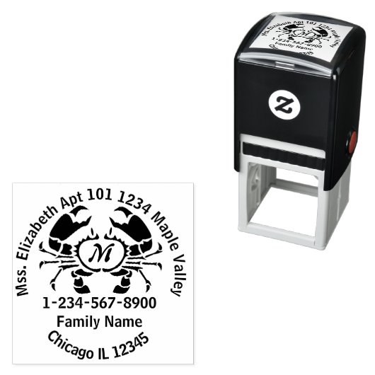 カニモノグラムファミリー差出人住所 セルフインキングスタンプ (インサイチュ)