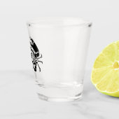 カニモノグラムinブラックステンシルスタイル ショットグラス (右)