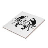 カニモノグラムinブラックステンシルスタイル タイル (側面)