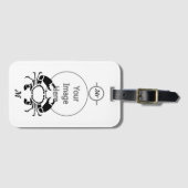 カニモノグラムinブラックステンシルスタイル ラゲッジタグ (正面横)