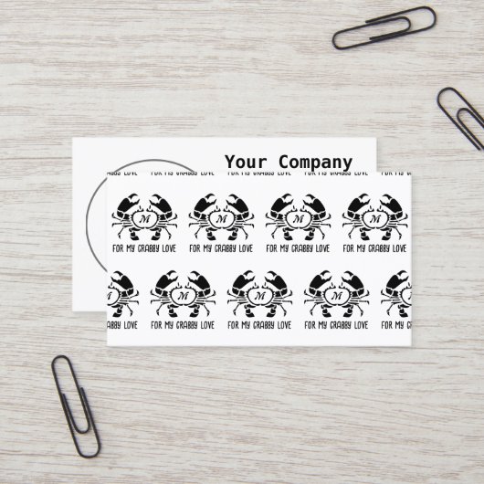 カニモノグラムinブラックステンシルスタイル 名刺 (正面/裏面インサイチュ)