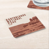 カニョンランズナショナルパークユタミニマルランドスケープ スクエアペーパーコースター (アングル)