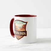 カニヨンランズナショナルパークイラストレーションレトロ マグカップ (正面左)