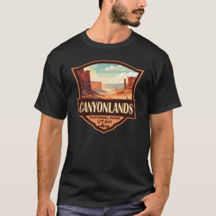 カニヨンランズナショナルパークイラストレーションレトロ Tシャツ