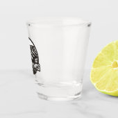 カニヨンランズナショナルパークトラベル白黒アート ショットグラス (右)