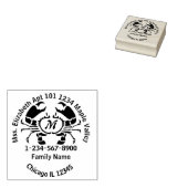 カニラインアートモノグラムホーム連絡情報 ラバースタンプ (押印)