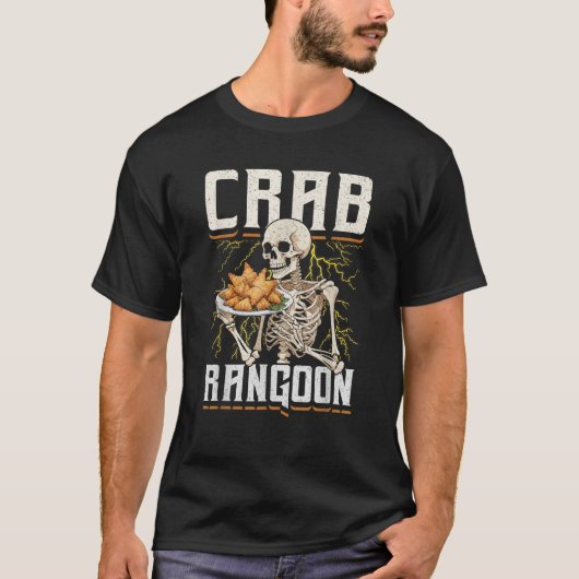 カニラングーンスケルトンおもしろいフードコスメ中国のント Tシャツ (正面)