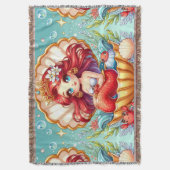 カニロイヤリティインコーラルコーブのドロウストリングウォールクロック スローブランケット (正面縦)