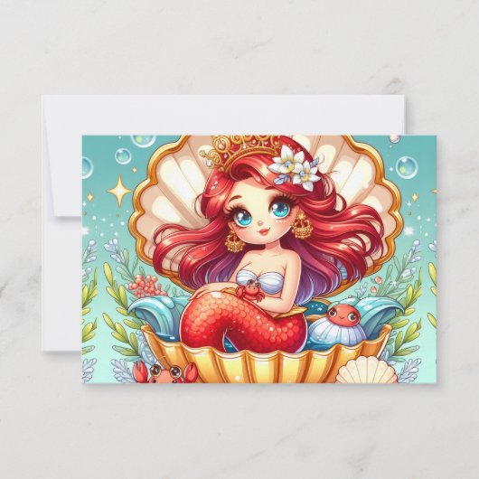 カニロイヤリティインコーラルコーブのドロウストリングウォールクロック 招待状 (正面)