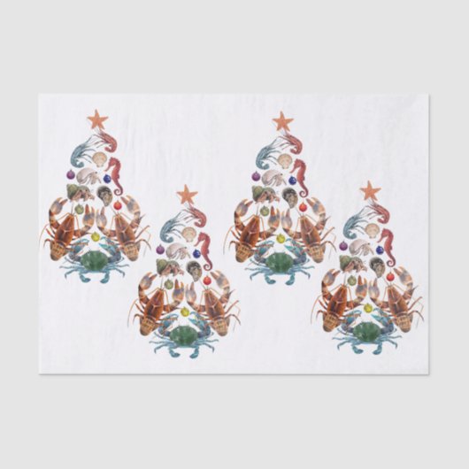 カニロブスタークリスマスツリー甲殻類シーホリデイ 薄葉紙 (正面)