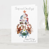 カニロブスタークリスマスツリー甲殻類海 カード (正面)