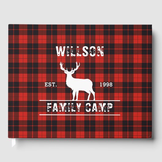 カニンガムスコティッシュプレイドタータンチェックブラックレッド ゲストブック (正面)