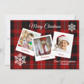 カニンガムプレイドクリスマス数々のフォトカード 招待状 (正面)
