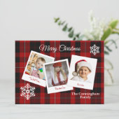 カニンガムプレイドクリスマス数々のフォトカード 招待状 (スタンド正面)