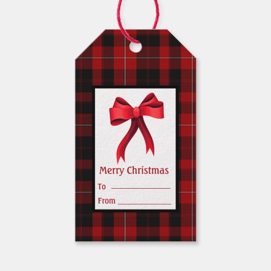 カニンガム氏プレイドクリスマスギフトタグ ギフトタグ (正面)