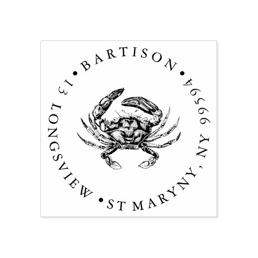 カニ丸差出人住所 ラバースタンプ (インプリント)