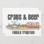 カニ及びビール家族の伝統の招待状 招待状 (正面/裏面)