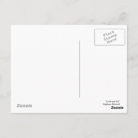 カニ及び網 ポストカード (裏面)
