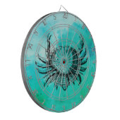 カニ図解入りの、写真付きの(ビーチ動物)(海ライフ)水 ダーツボード (正面左)