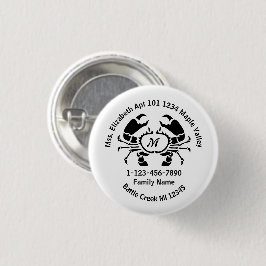 カニ失ったモノグラムファミリーホームアドレス 缶バッジ