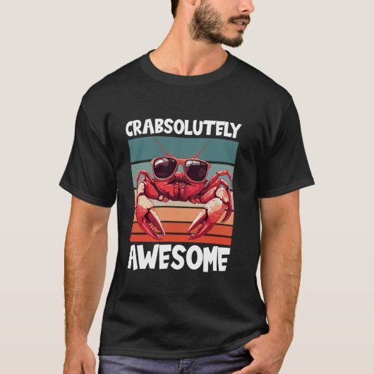 カニ好きのためのカニばっかりの超クールなカニ Tシャツ (正面)