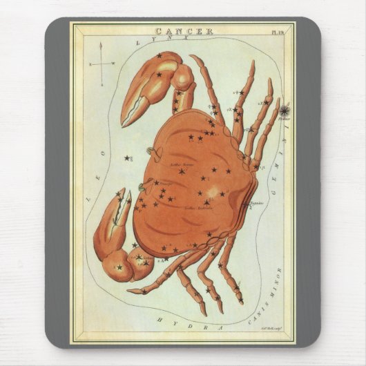 カニ座 クラブ ヴィンテージ星座、ウラニアの鏡 マウスパッド (正面)