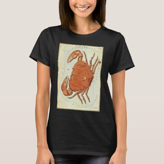 カニ座 クラブ ヴィンテージ星座、ウラニアの鏡 Tシャツ (正面)