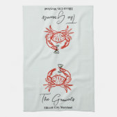 カニ引っ越し祝いパーティープレゼント キッチンタオル (縦)