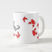 カニ得の?ことわざレッドカニのユーモア ジャンボコーヒーマグカップ (正面右)