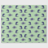 カニ怪獣と水竜パターン ラッピングペーパー (フラット)