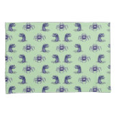 カニ怪獣と水竜パターン 枕カバー (正面右)