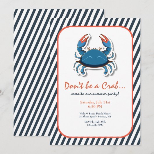 カニ招待状 招待状 (正面/裏面)