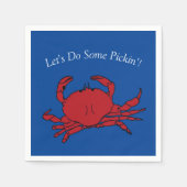 カニ摘みシーフード煮沸パーティー夏ビーチおもしろい スタンダードカクテルナプキン (正面)