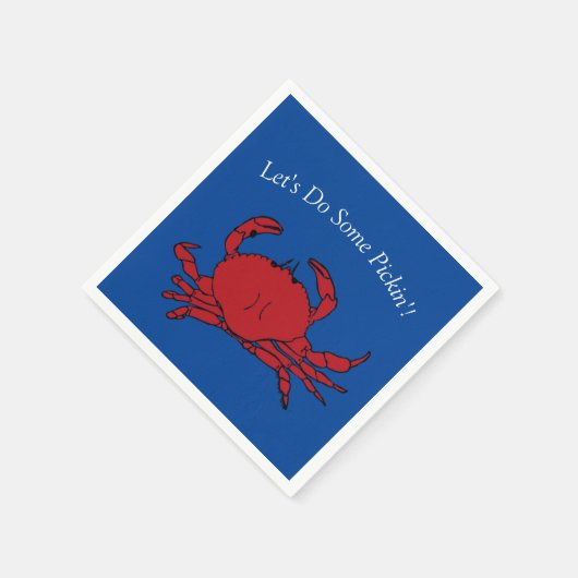 カニ摘みシーフード煮沸パーティー夏ビーチおもしろい スタンダードカクテルナプキン (角)