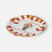 カニ料理パーティーでの婚約お祝い - 愛とカニ ペーパープレート (アングル)