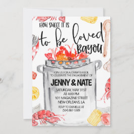 カニ料理パーティーでの婚約パーティーの招待状 招待状