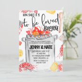 カニ料理パーティーでの婚約発表の招待状 招待状 (スタンド正面)