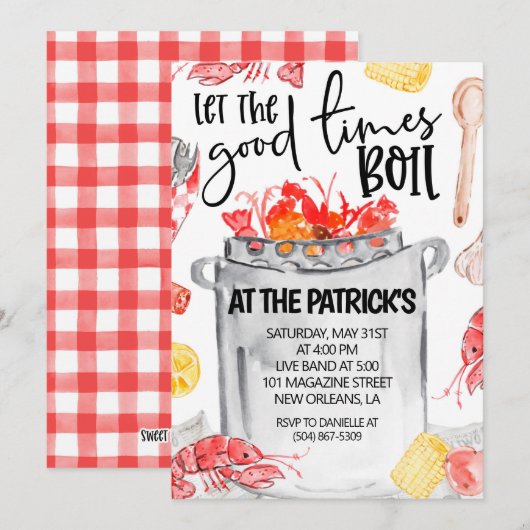 カニ料理パーティーのご招待 招待状 (正面/裏面)