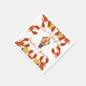 カニ料理パーティーエンゲージメントパーティー - 愛とカニ スタンダードカクテルナプキン (角)