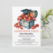 カニ料理パーティー卒業祝い | サザンスタイル 招待状 (スタンド正面)