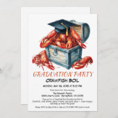 カニ料理パーティー卒業祝い | サザンスタイル 招待状 (正面/裏面)