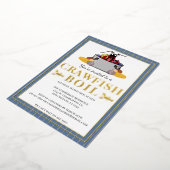 カニ料理パーティー 夏の海鮮バーベキュー 箔招待状 (回転した状態)