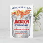 カニ料理パーティー 夫婦シャワーの招待状 招待状 (スタンド正面)