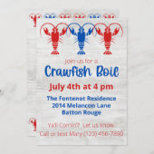 カニ料理パーティー 7月4日 誕生日パーティー招待状 招待状 (正面/裏面)